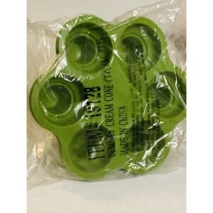 Silicone Ice Cream Cone 3 Green Cupcake Molds Pans Each Serves 6